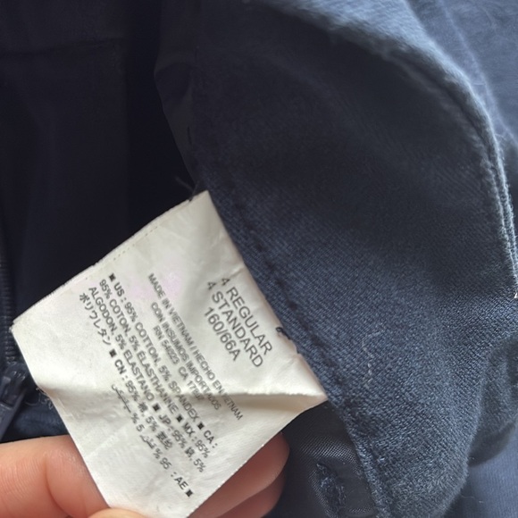 Old Navy Pixie Pants Navy Blue Ankle Trousers | 95% Cotton Stretch Slim Fit - Picture 7 of 8